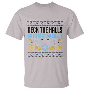 Deck The Halls With Matzo Balls T Shirt Funny Ugly Jewish Holiday Gift TS12 Ice Gray Print Your Wear