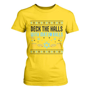 Deck The Halls With Matzo Balls T Shirt For Women Funny Ugly Jewish Holiday Gift TS12 Daisy Print Your Wear