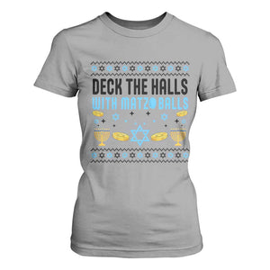 Deck The Halls With Matzo Balls T Shirt For Women Funny Ugly Jewish Holiday Gift TS12 Sport Gray Print Your Wear