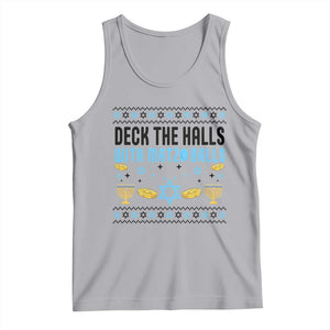 Deck The Halls With Matzo Balls Tank Top Funny Ugly Jewish Holiday Gift TS12 Athletic Heather Print Your Wear