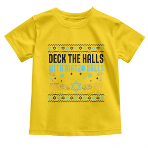 Deck The Halls With Matzo Balls Toddler T Shirt Funny Ugly Jewish Holiday Gift TS12 Daisy Print Your Wear