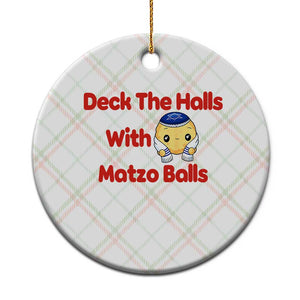 Deck The Halls With Matzo Balls Ceramic Ornament Religious Jewish Holiday Gift TS12 1pc Christmas Plaid Print Your Wear