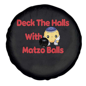 Deck The Halls With Matzo Balls Spare Tire Cover Religious Jewish Holiday Gift - Print Your Wear