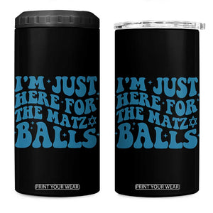 Funny Hanukkah 4 in 1 Can Cooler Tumbler Im Just Here For The Matzo Balls Jewish Gift TS12 One Size: 16 oz Black Print Your Wear