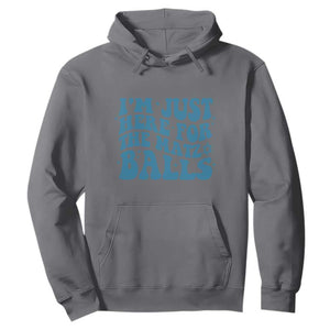Funny Hanukkah Hoodie Im Just Here For The Matzo Balls Jewish Gift TS12 Charcoal Print Your Wear