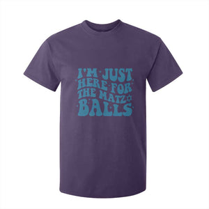 Funny Hanukkah T Shirt For Kid Im Just Here For The Matzo Balls Jewish Gift TS12 Purple Print Your Wear