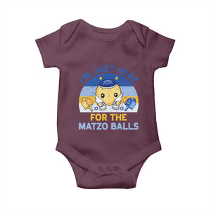 Im Just Here For The Matzo Balls Baby Onesie Funny Jewish Holiday Gift TS12 Maroon Print Your Wear