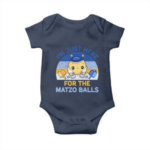 Im Just Here For The Matzo Balls Baby Onesie Funny Jewish Holiday Gift TS12 Navy Print Your Wear