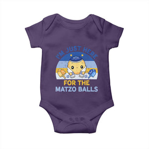 Im Just Here For The Matzo Balls Baby Onesie Funny Jewish Holiday Gift TS12 Purple Print Your Wear