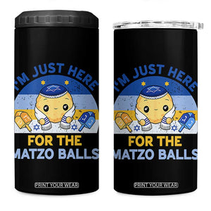 Im Just Here For The Matzo Balls 4 in 1 Can Cooler Tumbler Funny Jewish Holiday Gift TS12 One Size: 16 oz Black Print Your Wear