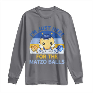 Im Just Here For The Matzo Balls Long Sleeve Shirt Funny Jewish Holiday Gift TS12 Charcoal Print Your Wear