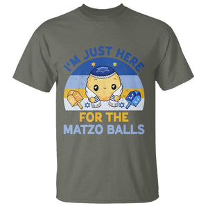Im Just Here For The Matzo Balls T Shirt Funny Jewish Holiday Gift TS12 Military Green Print Your Wear