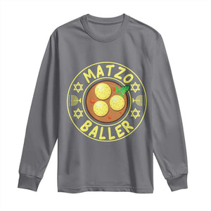 Funny Hanukkah Food Lover Gift Long Sleeve Shirt Matzo Baller TS12 Charcoal Print Your Wear