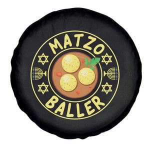 Funny Hanukkah Food Lover Gift Spare Tire Cover Matzo Baller - Print Your Wear