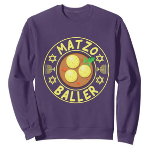 Funny Hanukkah Food Lover Gift Sweatshirt Matzo Baller TS12 Purple Print Your Wear