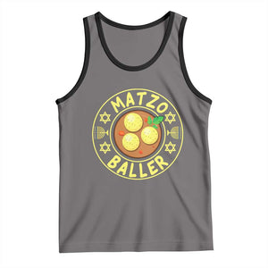 Funny Hanukkah Food Lover Gift Tank Top Matzo Baller TS12 Deep Heather Black Print Your Wear