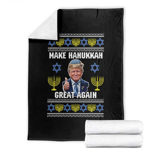 Make Hanukkah Great Again Throw Blanket Funny Ugly Jewish Holiday Gift TS12 Black Print Your Wear
