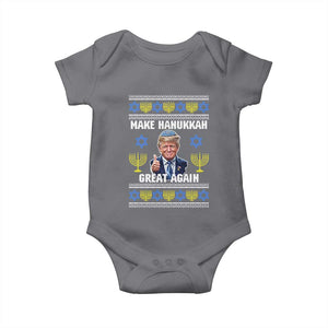 Make Hanukkah Great Again Baby Onesie Funny Ugly Jewish Holiday Gift TS12 Charcoal Print Your Wear