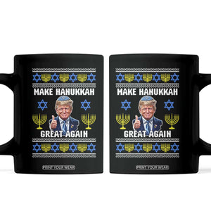 Make Hanukkah Great Again Coffee Mug Funny Ugly Jewish Holiday Gift TS12 Black Print Your Wear