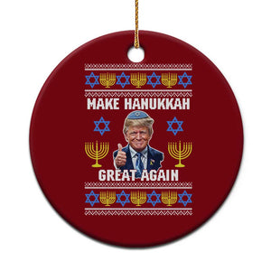 Make Hanukkah Great Again Ceramic Ornament Funny Ugly Jewish Holiday Gift TS12 1pc Red Print Your Wear