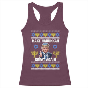 Make Hanukkah Great Again Racerback Tank Top Funny Ugly Jewish Holiday Gift TS12 Maroon Print Your Wear
