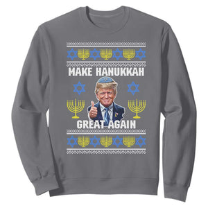 Make Hanukkah Great Again Sweatshirt Funny Ugly Jewish Holiday Gift TS12 Charcoal Print Your Wear