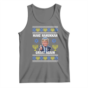 Make Hanukkah Great Again Tank Top Funny Ugly Jewish Holiday Gift TS12 Black Heather Print Your Wear