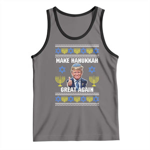 Make Hanukkah Great Again Tank Top Funny Ugly Jewish Holiday Gift TS12 Deep Heather Black Print Your Wear