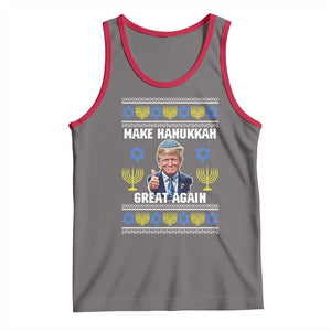 Make Hanukkah Great Again Tank Top Funny Ugly Jewish Holiday Gift TS12 Deep Heather Red Print Your Wear