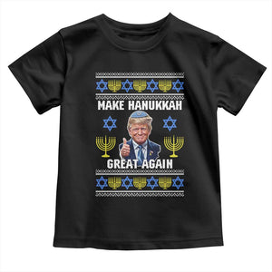 Make Hanukkah Great Again Toddler T Shirt Funny Ugly Jewish Holiday Gift TS12 Black Print Your Wear