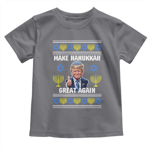 Make Hanukkah Great Again Toddler T Shirt Funny Ugly Jewish Holiday Gift TS12 Charcoal Print Your Wear