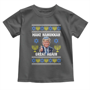 Make Hanukkah Great Again Toddler T Shirt Funny Ugly Jewish Holiday Gift TS12 Dark Heather Print Your Wear
