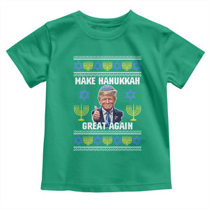 Make Hanukkah Great Again Toddler T Shirt Funny Ugly Jewish Holiday Gift TS12 Irish Green Print Your Wear