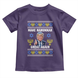 Make Hanukkah Great Again Toddler T Shirt Funny Ugly Jewish Holiday Gift TS12 Purple Print Your Wear