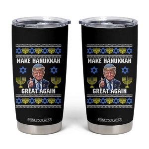 Make Hanukkah Great Again Tumbler Cup Funny Ugly Jewish Holiday Gift TS12 Black Print Your Wear