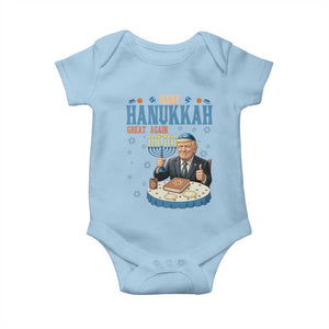 Funny Jewish Holiday Baby Onesie Make Hanukkah Great Again Ugly Gift TS12 Light Blue Print Your Wear