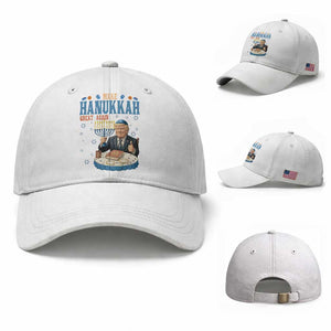 Funny Jewish Holiday Baseball Cap Make Hanukkah Great Again Ugly Gift TS12 Baseball Cap Universal Fit White Print Your Wear