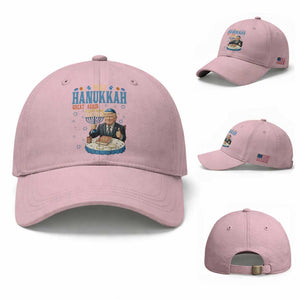 Funny Jewish Holiday Baseball Cap Make Hanukkah Great Again Ugly Gift TS12 Baseball Cap Universal Fit Light Pink Print Your Wear