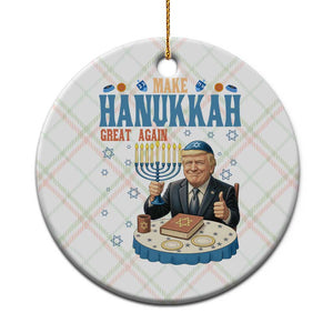 Funny Jewish Holiday Ceramic Ornament Make Hanukkah Great Again Ugly Gift TS12 1pc Christmas Plaid Print Your Wear