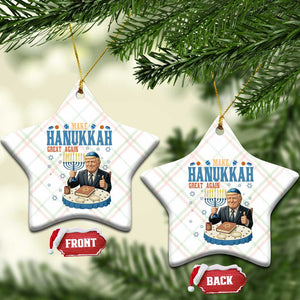 Funny Jewish Holiday Ceramic Ornament Make Hanukkah Great Again Ugly Gift TS12 Print Your Wear