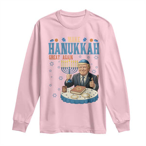 Funny Jewish Holiday Long Sleeve Shirt Make Hanukkah Great Again Ugly Gift TS12 Light Pink Print Your Wear