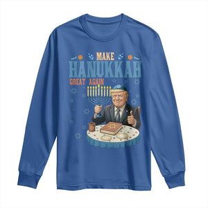 Funny Jewish Holiday Long Sleeve Shirt Make Hanukkah Great Again Ugly Gift TS12 Royal Blue Print Your Wear