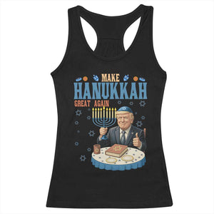 Funny Jewish Holiday Racerback Tank Top Make Hanukkah Great Again Ugly Gift TS12 Black Print Your Wear
