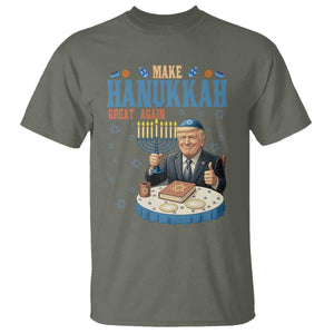 Funny Jewish Holiday T Shirt Make Hanukkah Great Again Ugly Gift TS12 Military Green Print Your Wear