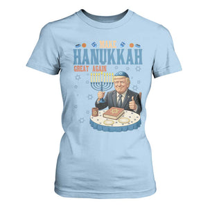Funny Jewish Holiday T Shirt For Women Make Hanukkah Great Again Ugly Gift TS12 Light Blue Print Your Wear