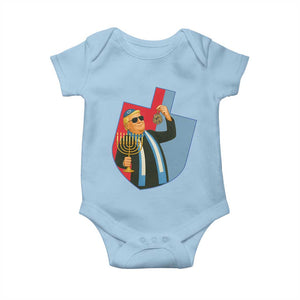 Funny Hanukkah Trump Baby Onesie Festival Of Lights Gift TS12 Light Blue Print Your Wear