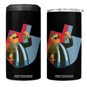 Funny Hanukkah Trump 4 in 1 Can Cooler Tumbler Festival Of Lights Gift TS12 One Size: 16 oz Black Print Your Wear