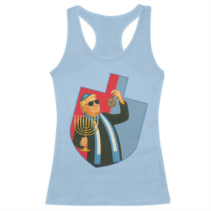 Funny Hanukkah Trump Racerback Tank Top Festival Of Lights Gift TS12 Light Blue Print Your Wear
