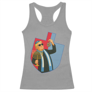 Funny Hanukkah Trump Racerback Tank Top Festival Of Lights Gift TS12 Sport Gray Print Your Wear