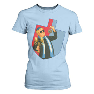 Funny Hanukkah Trump T Shirt For Women Festival Of Lights Gift TS12 Light Blue Print Your Wear